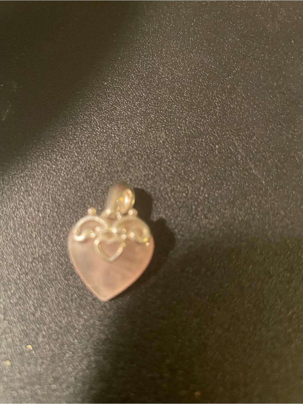 Heart-Shaped Rose Quartz Pendant Necklace Charm - Pink